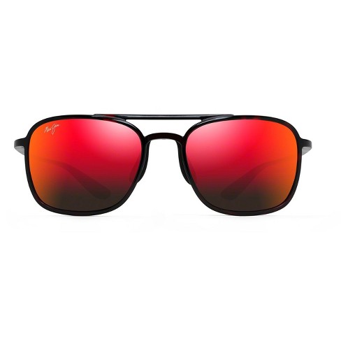 Maui Jim Keokea Aviator Sunglasses Red lenses with Red frame