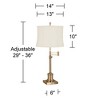 360 Lighting Westbury 36" Tall Skinny Large Traditional End Table Lamp Swing Arm Gold Antique Brass Finish Single Kolding White Shade Living Room - 4 of 4