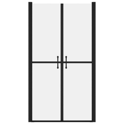 74.8" Black Aluminum and Frosted Glass Shower Door