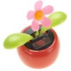 JuzToys Solar Powered Dancing Flower | Desk, Window, Or Car Decoration Gift Toy | Fun Swinging Solar Flower, Pink - 2 of 4