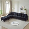 NicBex 122.5 Inch U-Shaped Corduroy Sectional Sofa with 2 Ottomans and 2 Pillows for Living Room,Bedroom,Black - 4 of 4