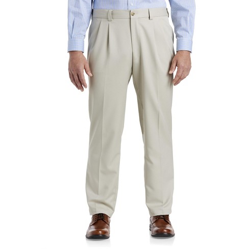 Oak Hill Waist-relaxer Pleated Microfiber Pants - Men's Big And Tall ...