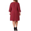 Agnes Orinda Women's Plus Size 3/4 Flutter Sleeve Crew Neck Chiffons A Line Midi Dresses - 4 of 4