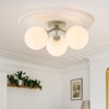 LLHZSY 18 1/10" 3-Light Modern Semi Flush Mount Ceiling Lights With Milky White Glass Globe Shade-Green - 2 of 4