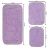 Radiant Bathroom Rugs Set, Washable Rug, Extra Soft and Absorbent bath Rug, Kitchen Mat, Bath Mat Set, Bath Floor Mat Non-Slip, 3 Pcs Set, Purple - 3 of 4