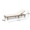 Christopher Knight Home Nadine Outdoor Acacia Wood Armless Adjustable Chaise Lounge with Cushion - 3 of 4