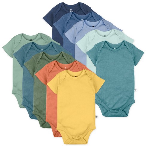 Honest Baby 10-Pack Organic Cotton Short Sleeve Bodysuits - image 1 of 4