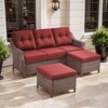 Belord 6" Thick Cushion Outdoor Sofa Patio Couch, Patio Furniture 74.8" Wide Sofa with Brown Round Wicker Comfort High Back Patio Couch for Porch - 3 of 4