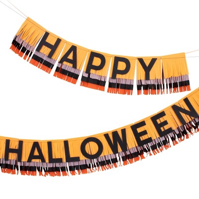 Meri Meri Halloween Fringe Garland Set (9.5' with excess cord - Pack of 1)