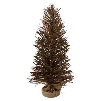 Northlight 3' Prelit Artificial Christmas Tree Warsaw Twig in Burlap Base - Clear Lights