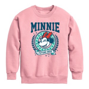Boys' - Disney - Minnie Preppy Future Boss Graphic Long Sleeve Fleece Sweatshirt - 1 of 3