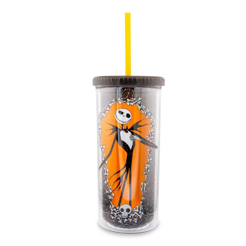 Silver Buffalo Disney The Nightmare Before Christmas Jack Carnival Cup With Lid and Straw, 1 of 7