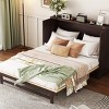 Queen Size Vintage Murphy Bed with Storage Drawer, Solid Pine Wood Cabinet Bed with Rattan Decoration for Guest Room-Baofuwish - 2 of 4