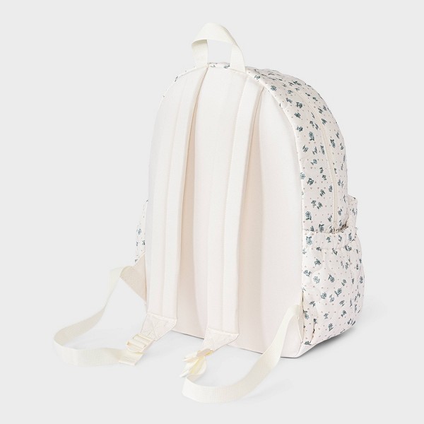 Mochila acolchada floral para niñas - art class™ crema/azul 2
