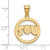 Black Bow Jewelry 14k Yellow Gold Plated Sterling Silver Texas Christian Horned Frogs NCAA Small Pendant - 2 of 3