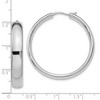 Black Bow Jewelry 6mm Polished Half Round Tube Hoop Earrings in Sterling Silver, 38mm - 4 of 4
