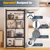 SKONYON 5-Tier Foldable Metal Shelving Unit with Wheels - Black - 3 of 4
