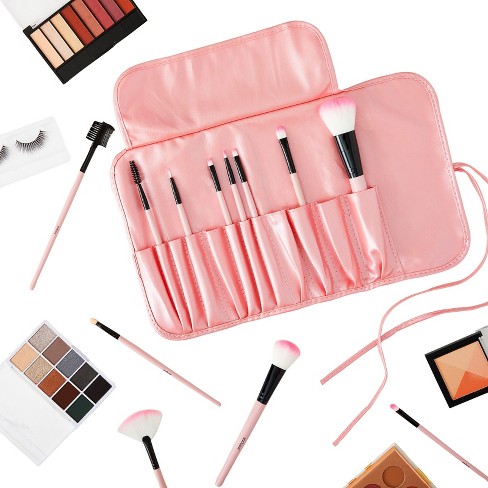Zodaca 12 Piece Makeup Brush Set with Pouch Bag Organizer, Pink