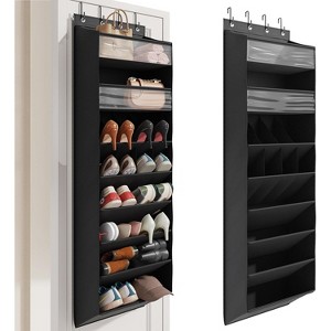Narrow Profile Over-Door Organizer - Large Pockets Maximize Capacity in Minimal Space for Boots & Everyday Shoes - 1 of 4