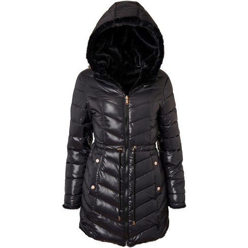 Faux Fur Reversible Jacket - Black