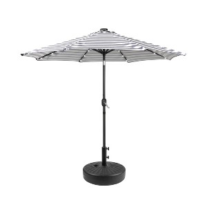 WestinTrends 9 Ft Outdoor Patio Solar LED Market Umbrella with Black Round Base - 1 of 3