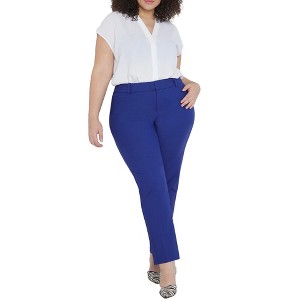 ELOQUII Women's Plus Size Kady Fit Double-Weave Pant - 1 of 4