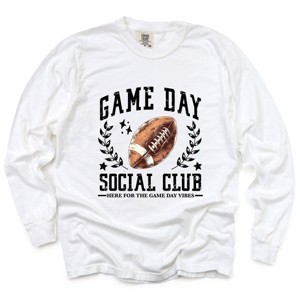 Simply Sage Market Football Game Day Social Club Garment Dyed Long Sleeve - 1 of 4