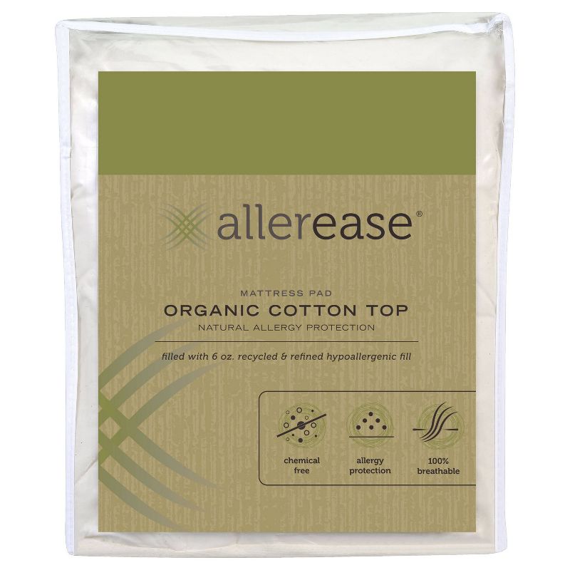 AllerEase Mattress Pad with 100% Organically Grown Cotton Top (6oz)  , 1 of 8
