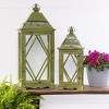 Transpac Glass 30" Brown Spring Traditional Lanterns Set of 2 - 2 of 4