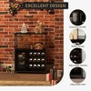 3-Tier Wine Bar Cabinet w/Detachable Rack - Buffet Storage w/Glass Holder & Mesh Door - 3 of 4