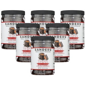 Sanders Dark Chocolate Thins Sea Salt Caramels - 6 pack, 18 oz - 1 of 4