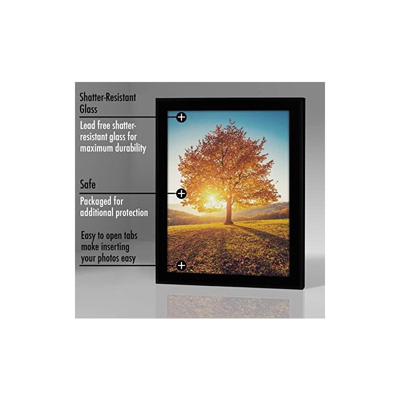 Americanflat Picture Frame with tempered shatter-resistant glass - Wall Mounted Horizontal and Vertical Formats, 3 of 10