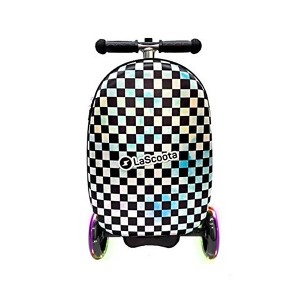 Lascoota Scooter Suitcase, Foldable Scooter Luggage For Kids, Checkered Graphic Suitcase Scooter for Kids Ages 2-5 - 1 of 4