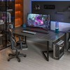 FUFU&GAGA Gray Rectangle Computer Desk with Metal Base - 3 of 4