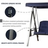 Kozyard 3-Seat Patio Swing – Outdoor Porch Swing Chair with Metal Seat and Back, Comfortable Cushion, and Adjustable Canopy for Backyard or Balcony - 3 of 4