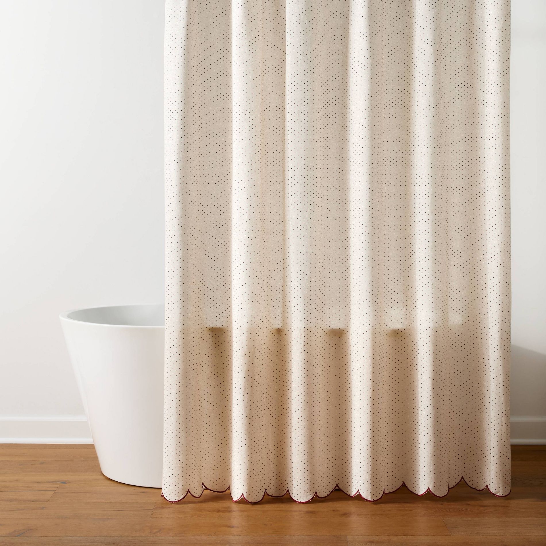 72"x72" Valentine's Day Mini Dot Scallop Border Cotton Shower Curtain - Threshold™