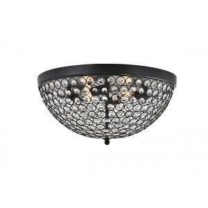 Elegant Lighting Taye 4 light Matte Black Flush Mount - 1 of 4