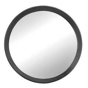FONTOI Mango Wood Round Wall Mirror, Decorative Accent Mirror for Entryway or Console, Modern Minimalist Design for Bathroom, Black, 19.8"*19.8"*1.3" - 1 of 4