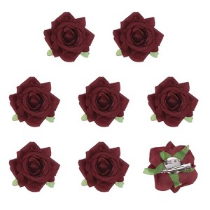 Unique Bargains Durable Velvet Cloth Flower Hair Clips Brooches 8 Pcs - 1 of 4