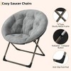 Homhougo Folding Saucer Chair, Portable Faux Fur Moon Chair with Metal Frame, XL Circle Lounge Seat for Dorm, Bedroom - 4 of 4