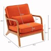 Karl Home Mid Century Solid Wood Accent Chair Upholstered Armchair with an Extra Pillow - 2 of 4