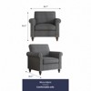 Mjkone Modern Rivet Design Accent Chair Linen Fabric Armchair Single Sofa,Mid Century 1-Seater Sofa Couch for Home/Office/Apartment - 3 of 4