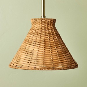 Brass with Rattan Shade Pendant Light - Hearth & Hand™ with Magnolia - 1 of 4