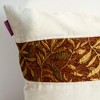 Slickblue Linen Patchwork Floor Cushion - Decorative Throw Pillow, 19.7"x19.7", 6 Design Choices, Machine Washable - 2 of 4