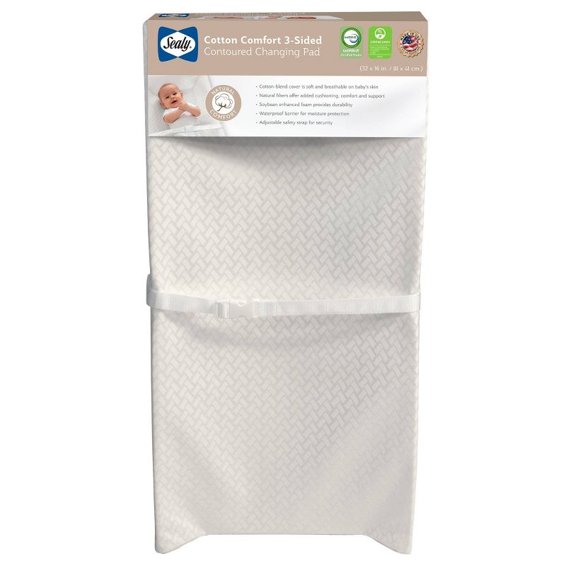 Sealy Cotton Comfort 3-Sided Contoured Changing Pad, 1 of 12