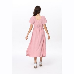 Maternity Dress Maternity V Neck Ruffle Dress Summer Casual Flowy Midi Dress - 1 of 1