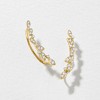 Pure Collection by Ross-Simons 0.20 ct. t.w. Diamond Leaves Ear Climbers in 14kt Yellow Gold - 3 of 4