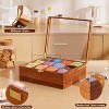 Acacia Wood Tea Organizer Box, 12 Compartments Tea Organizer for Tea Bags with Clear Glass Window for Countertop Kitchen Cabinet - 4 of 4