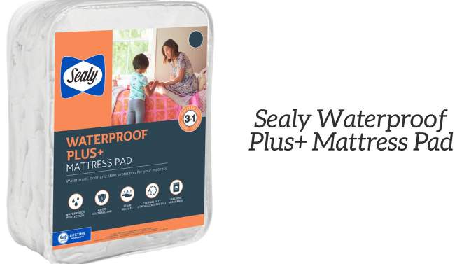 Sealy Twin Waterproof Mattress Pad, 2 of 8, play video