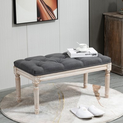 NicBex Storage Bench Modern 32" Tufted Foot Stool with Upholstered Bench with Wood Legs for Bedroom and Entryway
